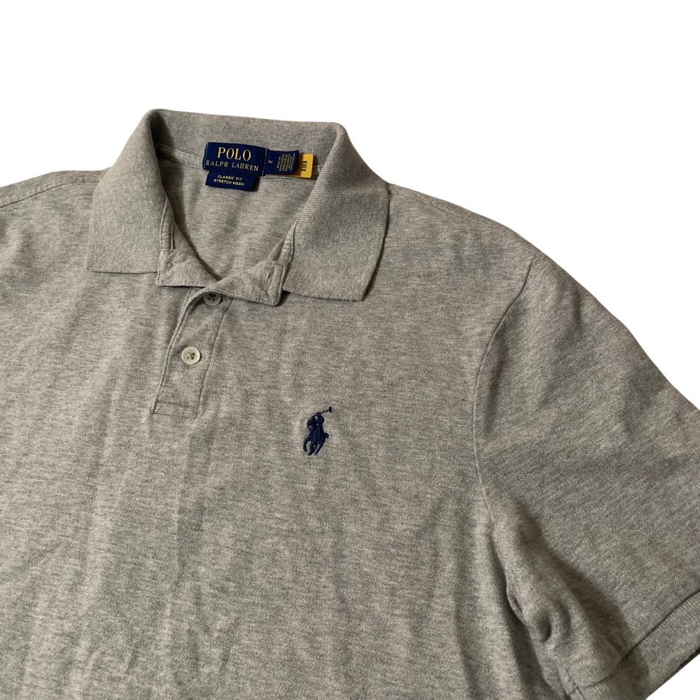 Polo Ralph‎ Lauren Mens Classic Fit Stretch Mesh Polo Shirt Gray Medium